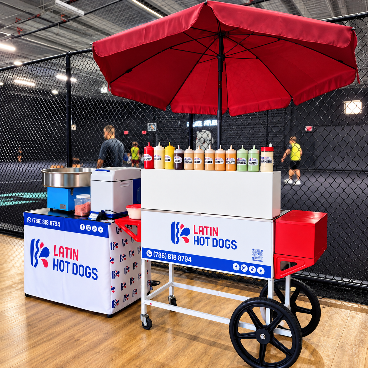 Estación Latin Hot Dogs en evento