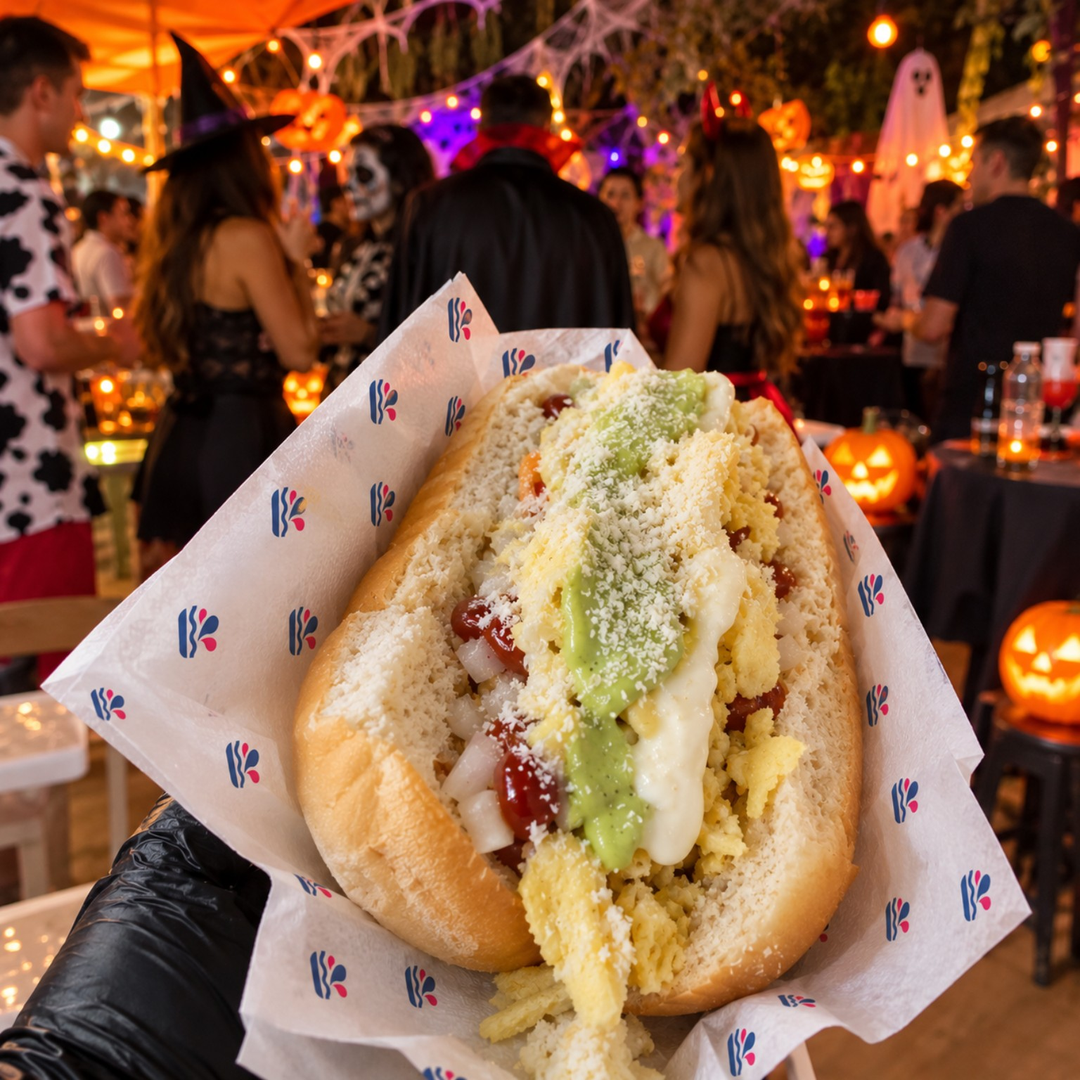 Estación Latin Hot Dogs en evento